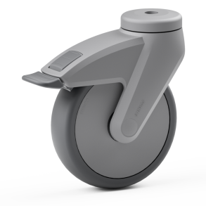 Svinghjul 125mm - m. totalbremse - 12mm bolt