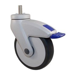 Svinghjul 125mm - m. retningsls - rustfri