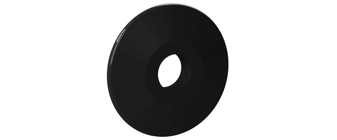 Fenderhjul 75 mm Sort