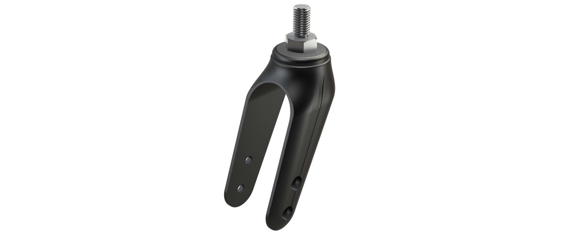 Rollator Forgaffel, Sort Plast 46 MM -Rustfri