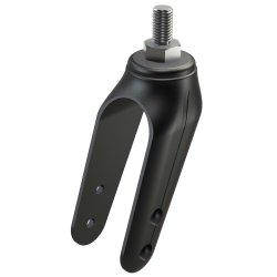 Rollator Forgaffel, Sort Plast 46 MM -Rustfri