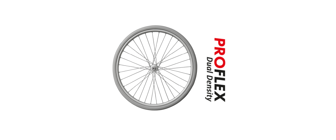 Drivhjul 1" PROFLEX - aluminium m. drivring - gr sildeben