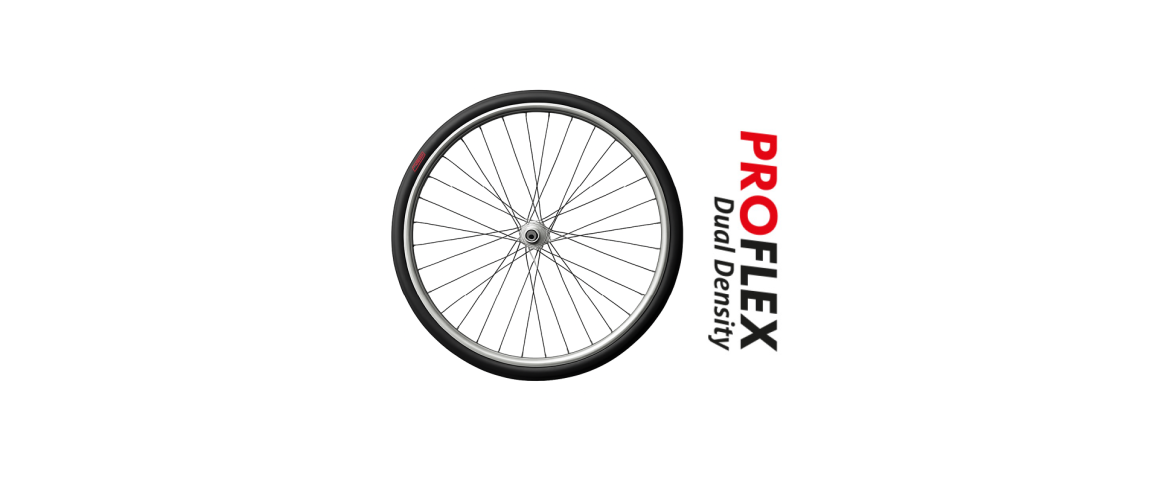 Drivhjul 1" PROFLEX - aluminium m. drivring - sort sildeben