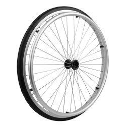 Purbanehjul 24" PROFLEX - alu m. drivring - 0-kryds - sort