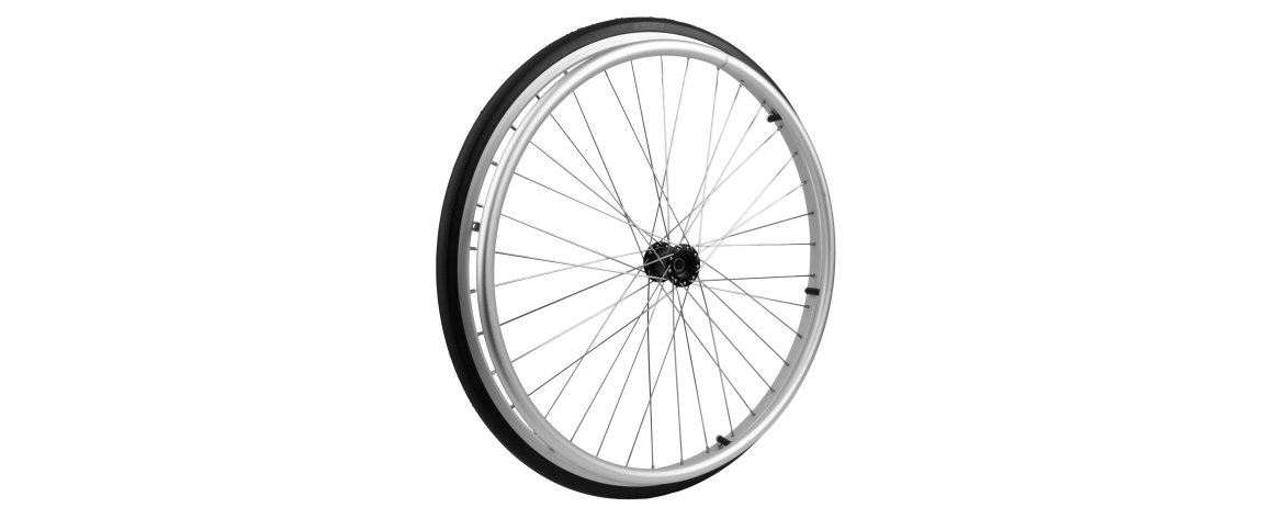 Purbanehjul 24" PROFLEX - alu m. drivring - 3-kryds - sort