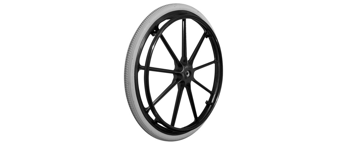 Purbanehjul 24" Plast m. Drivring - Sort/Gr