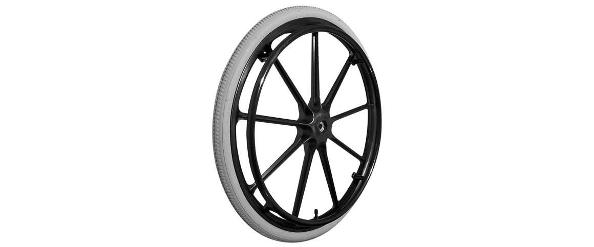 Lufthjul 24" Plast m. Drivring - Sort/Gr