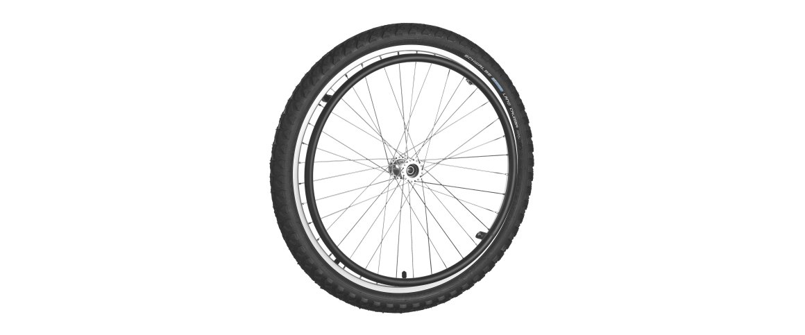 Offroadhjul 24" Aluminium m. Drivring - Sort/Slv