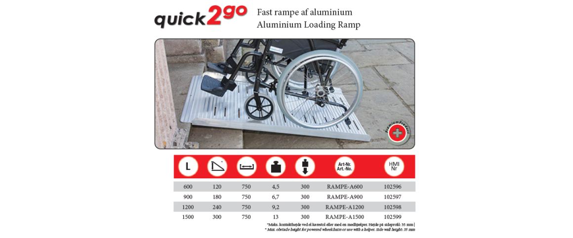 Anlgsrampe - alu - 600-1500 mm