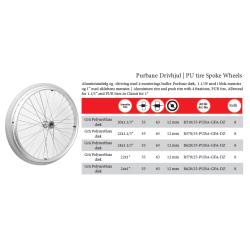 Purbanehjul 1.3/8" - aluminium m. drivring - slv/gr