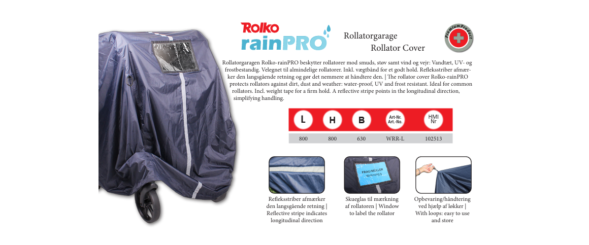 RainPro rollator garage